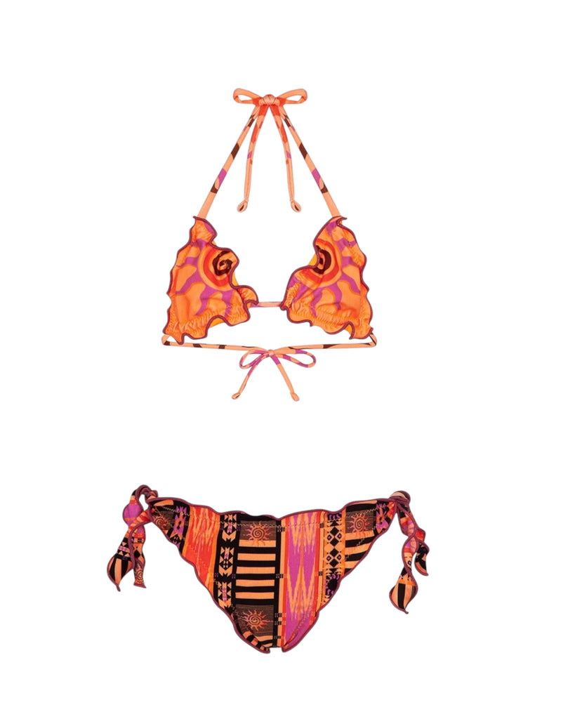 Bikini triangolo fantasia con slip regolabile