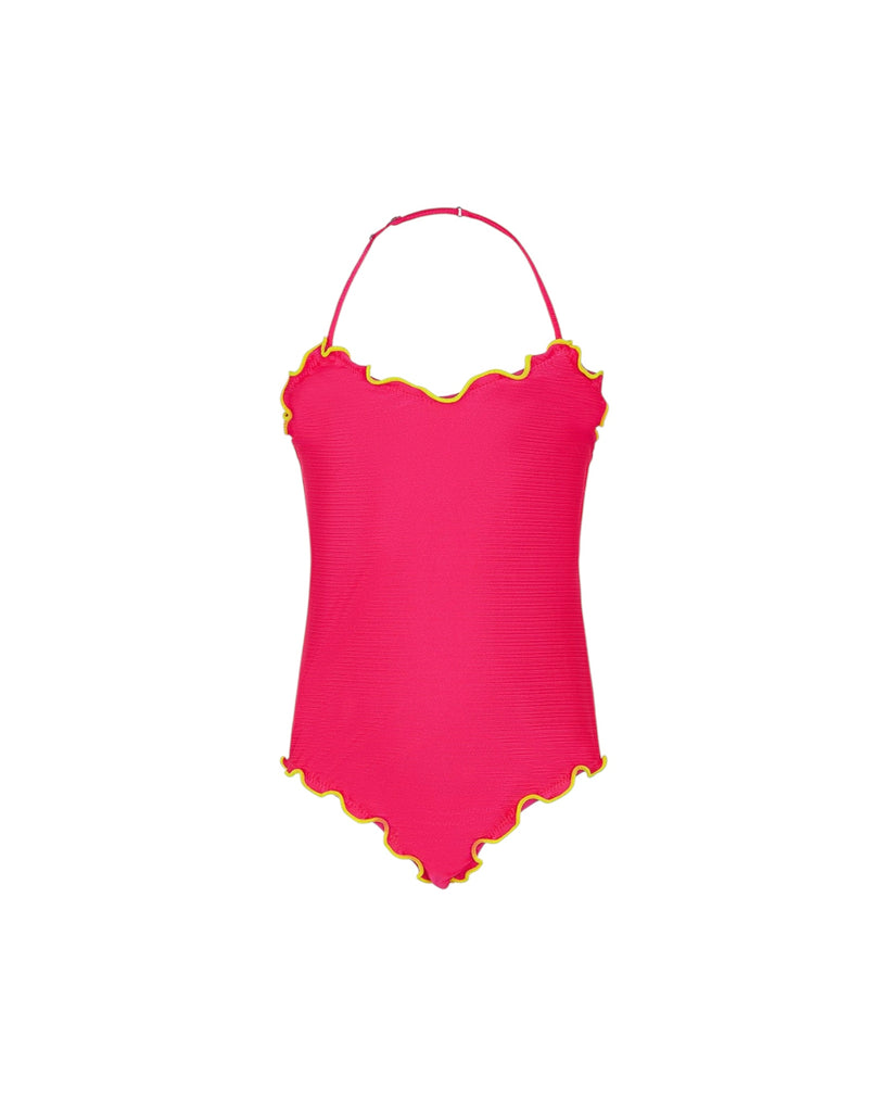 Costume da bagno intero F**k fucsia fluo