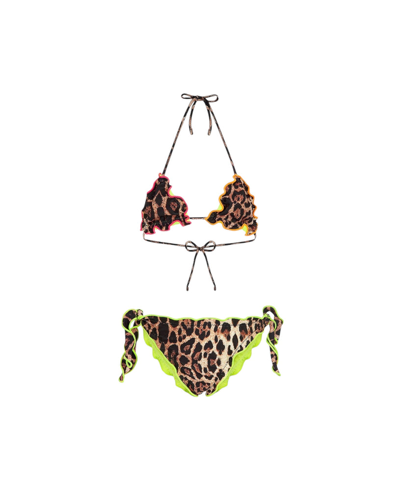 Bikini bambina F**k con fantasia maculata