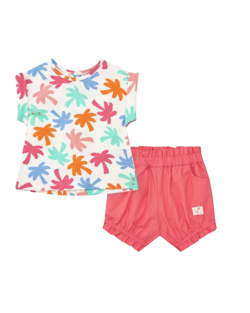 Completo palme colorate bambina